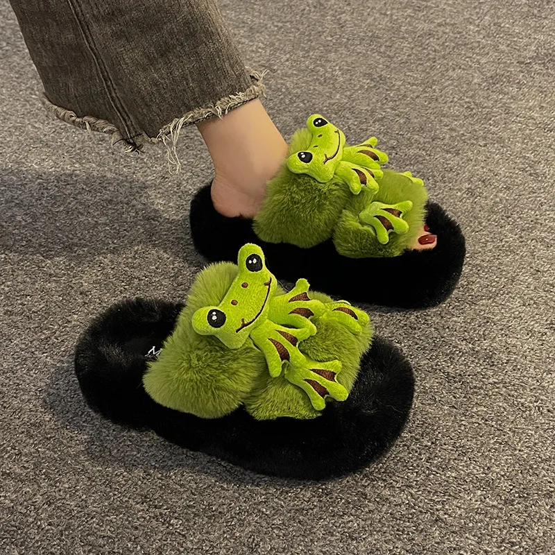 Baby Boys Slippers HAPPY MONSTER FACE Green Navy Blue SHERPA LINED Size 4