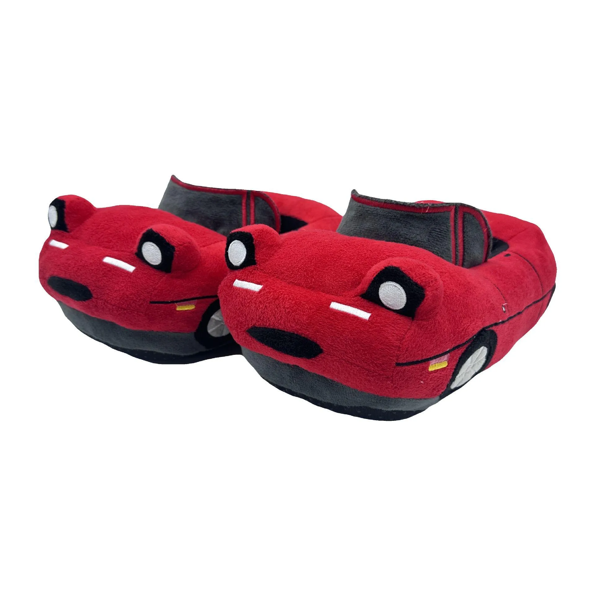 Soft Red Plush Yortoob Miata slipper socks with soles - Perfect 