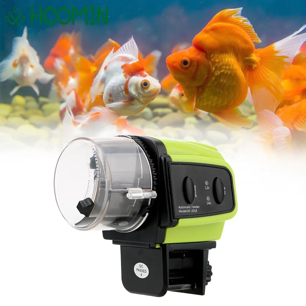Automatic Fish Feeder For Aquarium - Timer Controlled Food Dispenser, Vacation Ready, Yellow