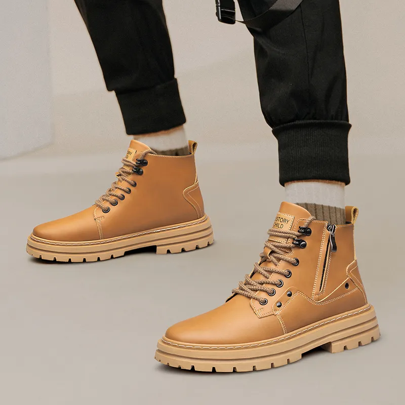 Premium Quality Leather Height Increasing Boots Look Taller