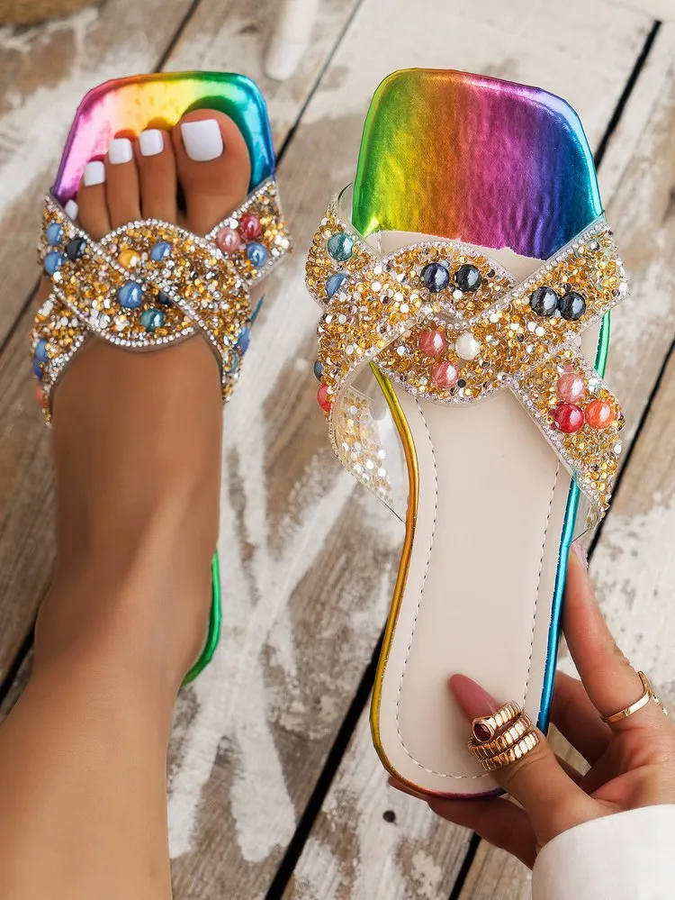 COLORFUL BLING Cute Mini Rubber Slipper Keychain – Funny Shoe Style Keyring Gift (1pc, Pink)