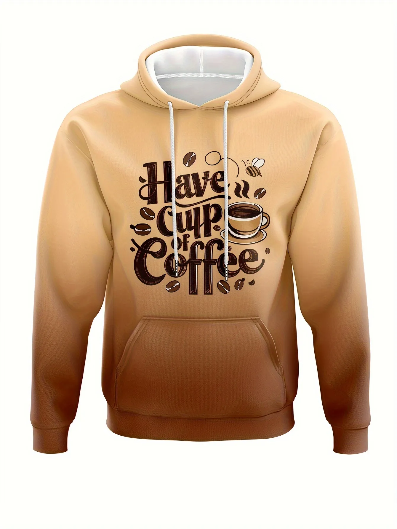 Gradient Coffee Cup Graphic Hoodie - Men