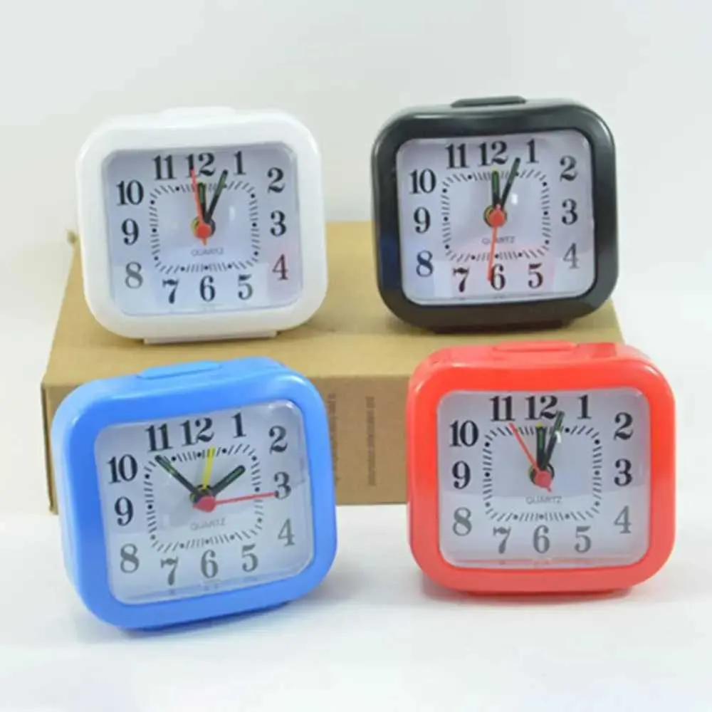 Alarm Clock Battery Operated Snooze Function Travel Wood Light Up Alarm Clock Silent Analog Alarm Clock No Ticking Needle Clock Rising Sound Alarm - Light Wood
