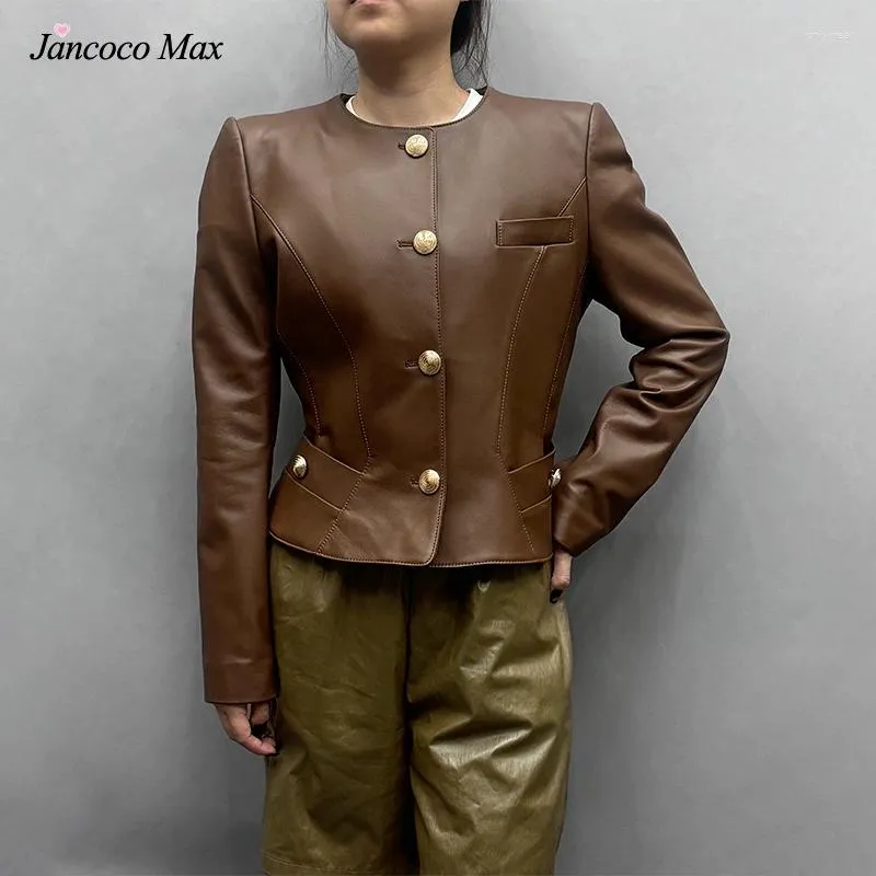 Blazer Femme En Cuir Véritable Marron To The Max - Taille Small - Occasion Très Bon état