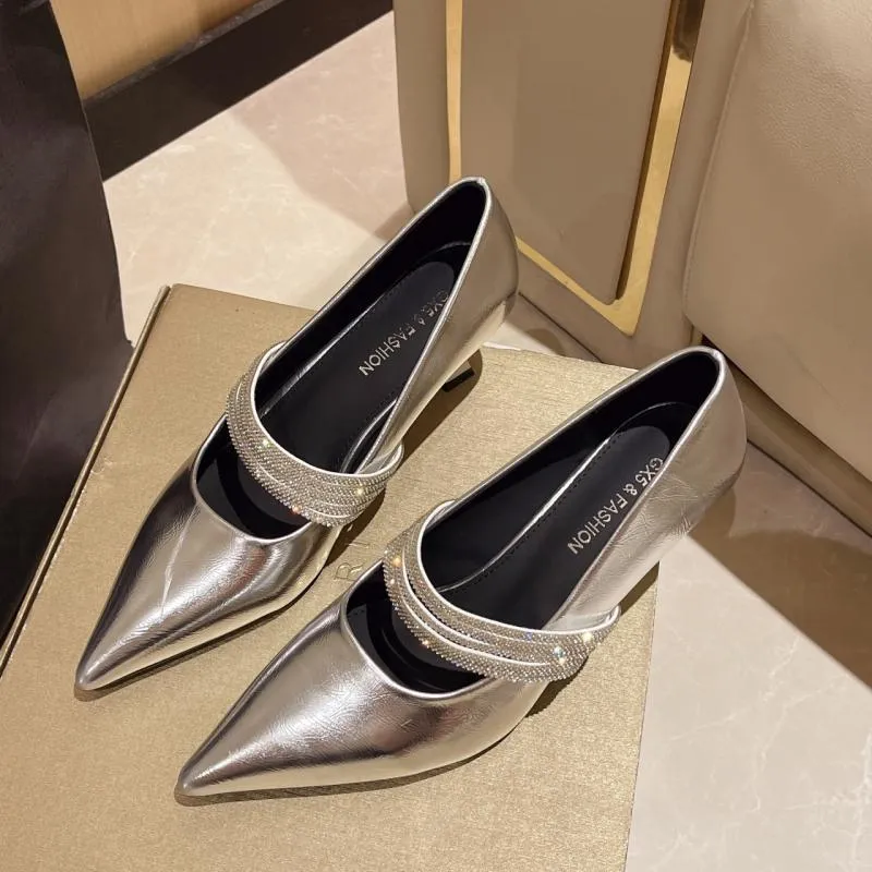 silver spike dress shoes Amazon.com | FERUCCI Men Silver Spikes Slippers Loafers Flat with Crystal GZ Rhinestone (5)