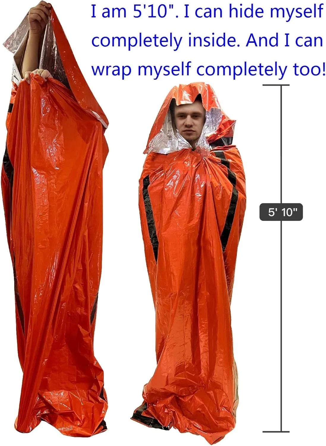Portable Emergency Sleeping Bag – Lightweight Survival Blanket For Outdoor Rescue, Camping, Hiking