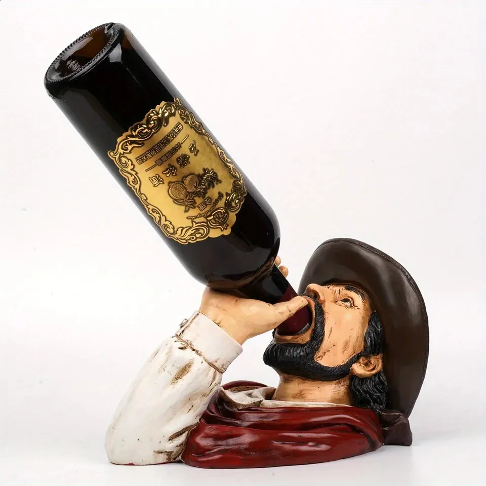Pirate Wine Bottle Holder: Resin Decor for Bars
