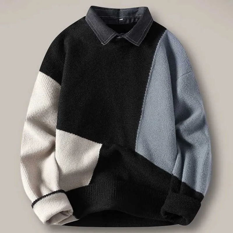 Men's Polo Neck Knit Sweater: Premium Quality, Loose Fit Winter Knitwear  Shop Now!