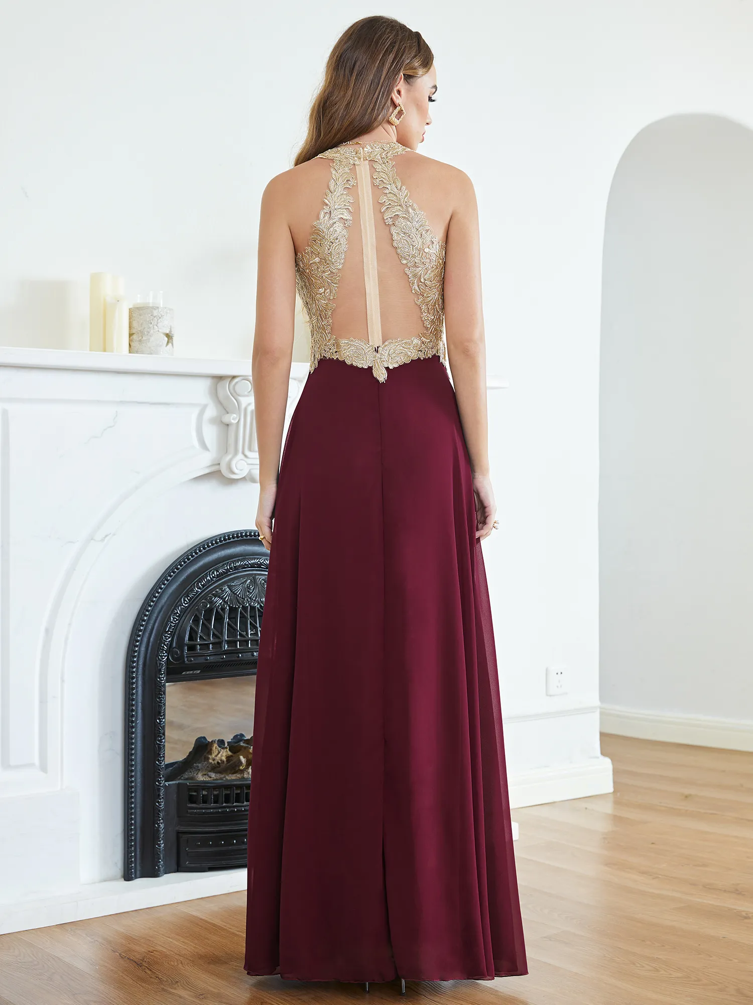 formal black and purple dress Primavera 4534 Beaded Sequin Prom Dress Corset Formal Gown 8 / Black Gold main image 1