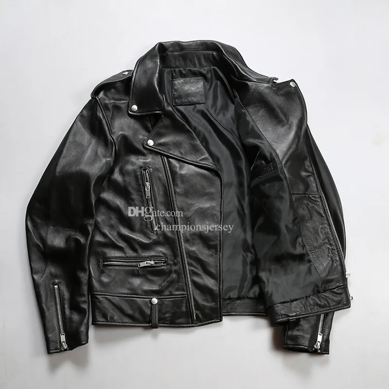 DHgate.com:Premium Sheepskin Motorcycle Leather Jacket