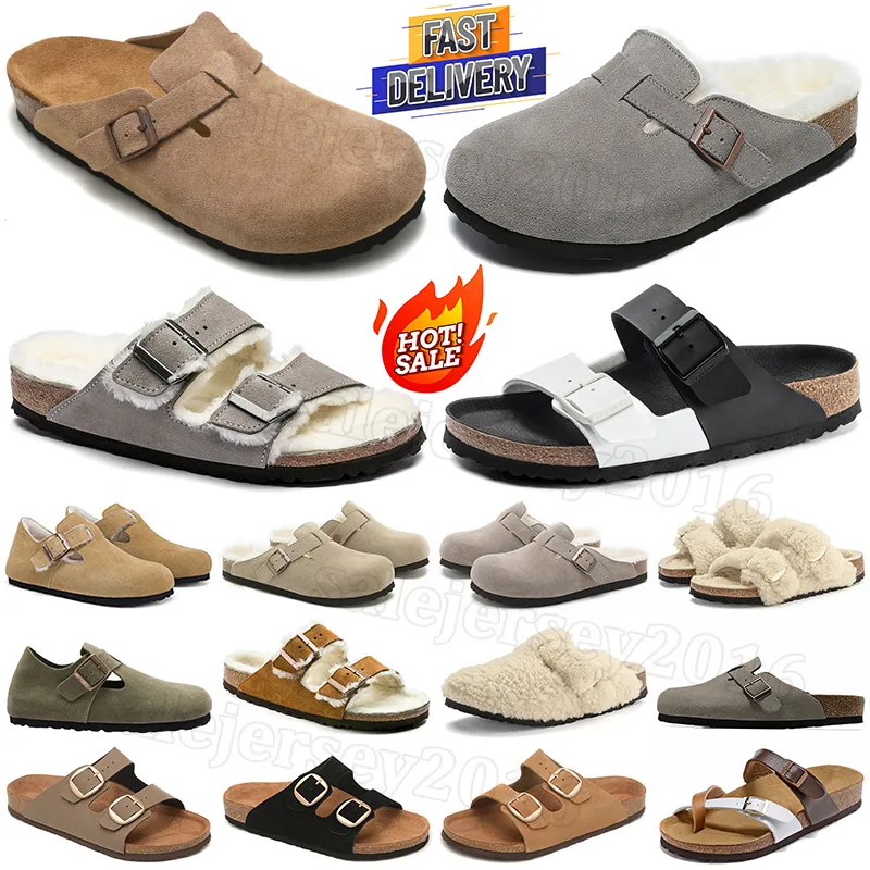 Free Shipping Designer Leather Sandals Suede Slide Sliders Buckle Strap Flip Flops