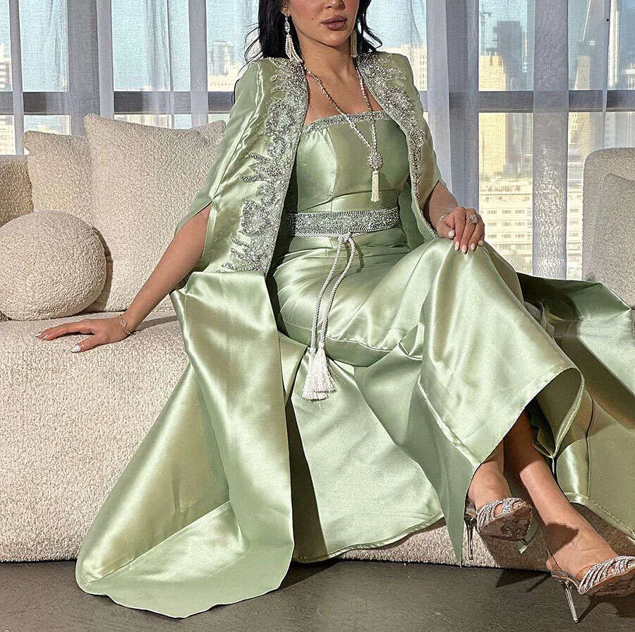 blue and green dresses for women Long Sheath Emerald Green Velvet Mermaid Modest Prom Dresses, PD1170 –  SposaBridal main image 1