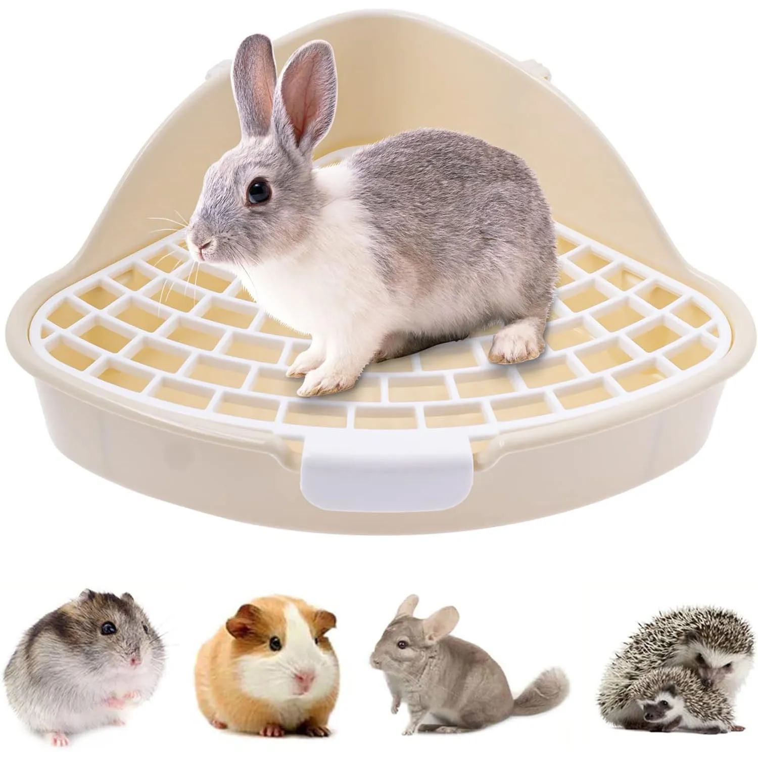 Large Rabbit Litter Box Trainer Toilet - For Chinchillas, Ferrets, Small Animals, Easy Clean Potty Pan