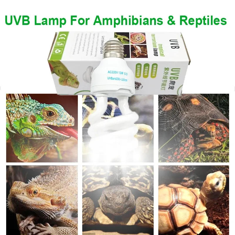 Yimidool UVB Light For Reptiles, 13W 10.0 Reptile Heat Lamp Bulbs, UVA UVB Reptiles Light Bulbs Ideal For Rainforest Reptiles, Bearded