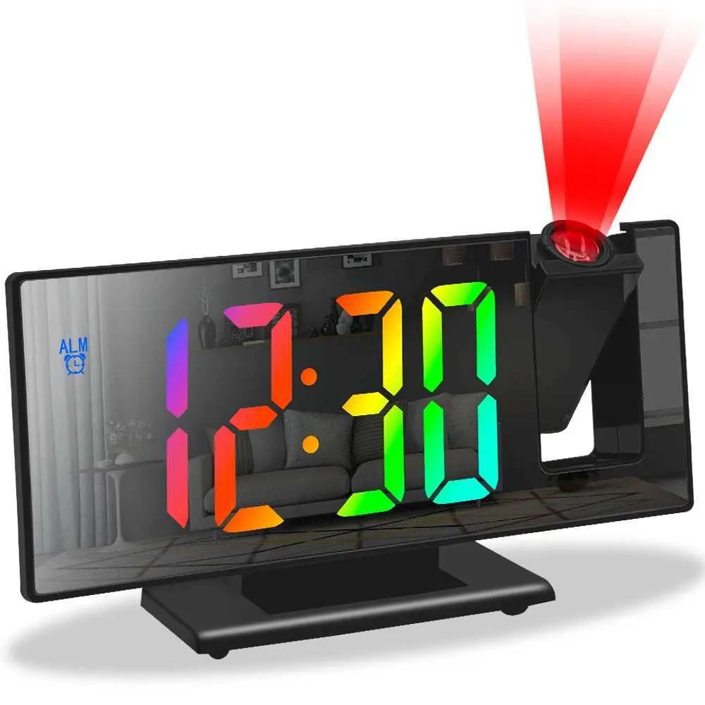 Projector Clock Digital Projection Alarm Clock With Time & Temperature ...