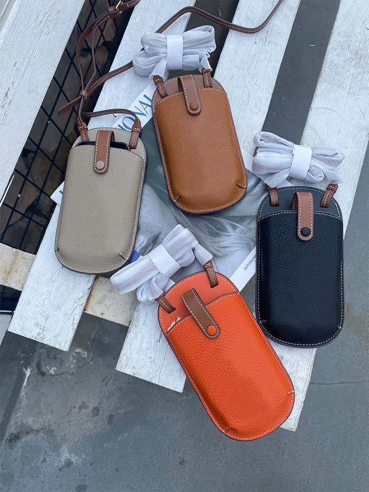 Luxury Leather bag side bag for Women Designer Mobile Phone Bag with French Fries Bucket Design Perfect for Beach or Handbag Purse