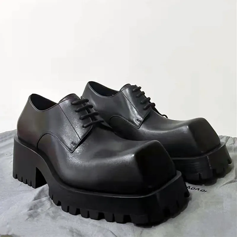 2025 High Quality Luxury Designer Leather Chunky Platform Shoes For