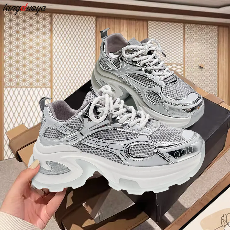 Breathable Mesh Sneakers: Womens Thick Sole Casual Shoes Shop