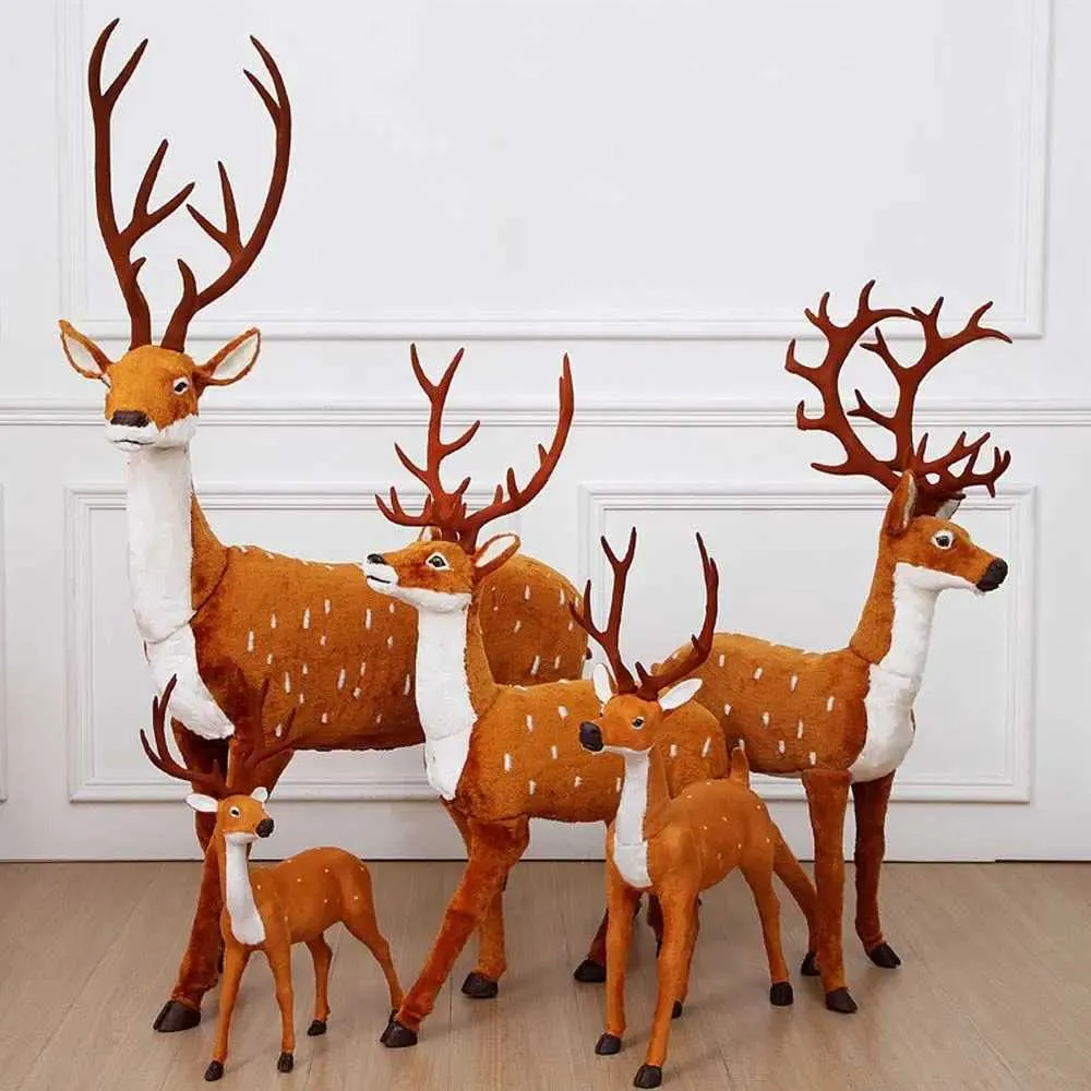 Handmade Cartoon Christmas Movies Elk Plush Desktop Model Xmas ...