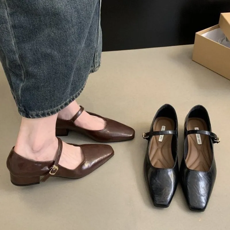 Mary Women Jane Fashion Shallow Buckle Ladies New Square Single