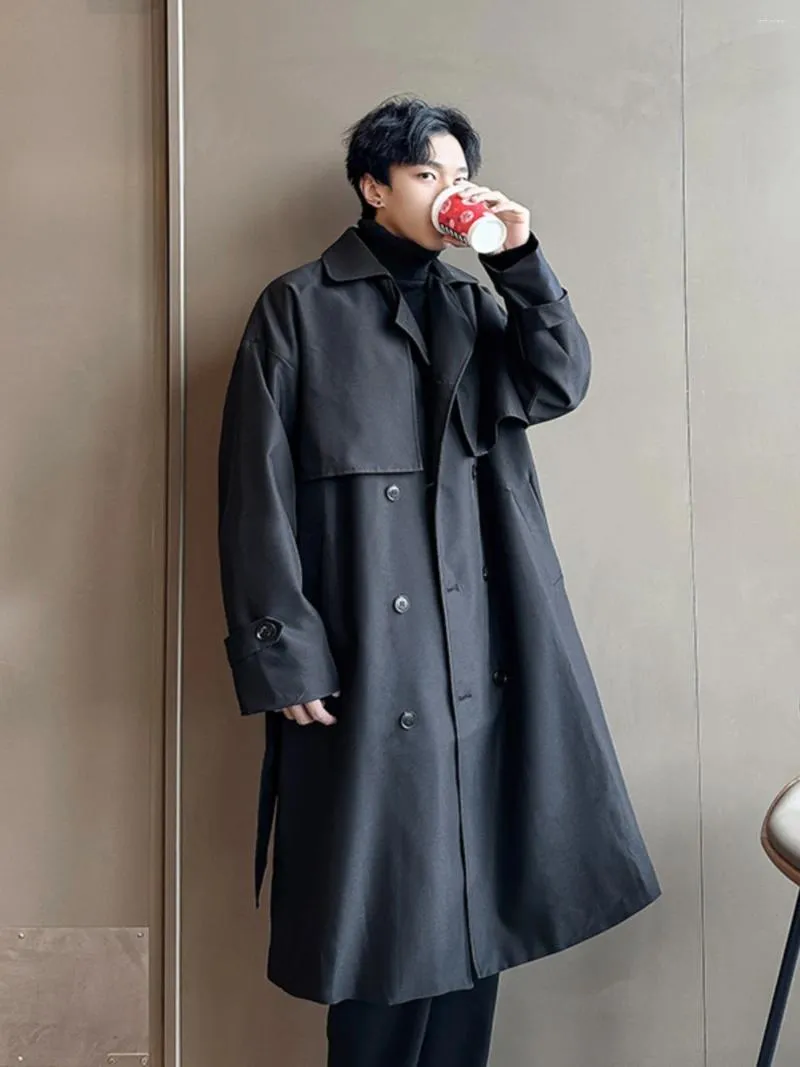 Mens Casual Trench Coat - Elegant Mid-Length Windbreaker