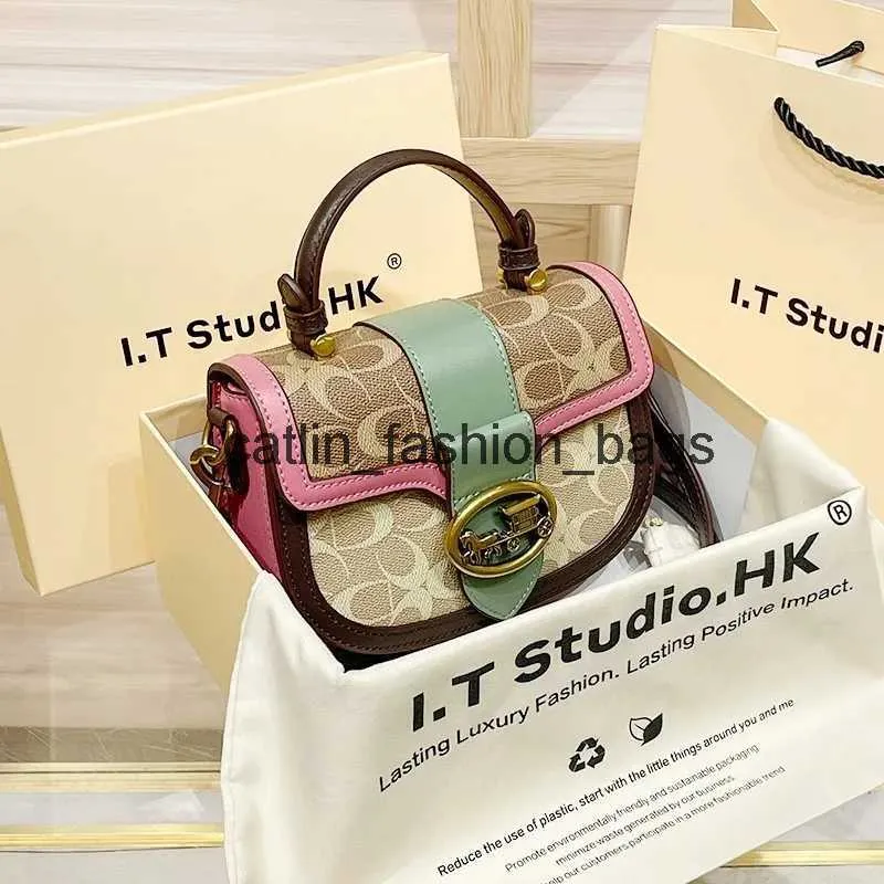 Cross Body 2024 New Spring Summer High end Minimalist Fashion Contrast Color Half Round One Shoulder Crossbody Handbag for Women caitlin fashion bags
