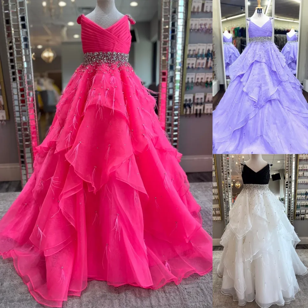 Hot Pink Girl Pageant Dress Teens Ruffle Organza Little Kid Princess  Birthday Formal Party Gown Toddler Preteens Young Junior Miss Flower Girl  Black ...