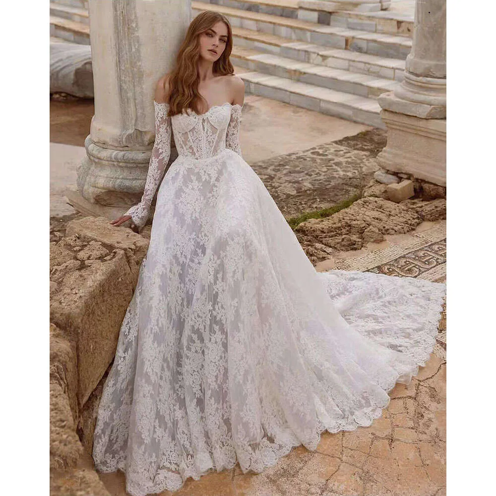 chinese dress ladies VANESSA / Plain Wedding Dress with Long Sleeves and Illusion Back main image 0