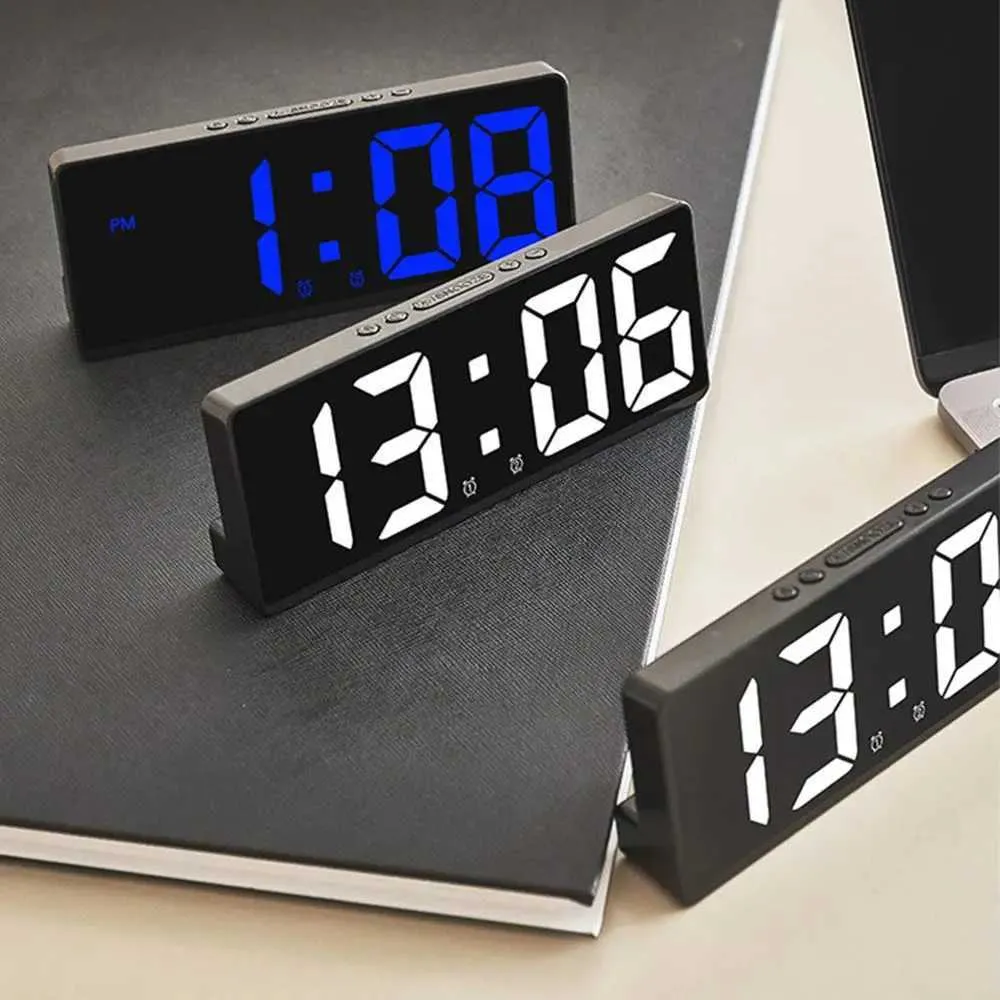Réveil Numérique LED Vocale Avec Projection Et Température - Design Moderne Pour Chambre