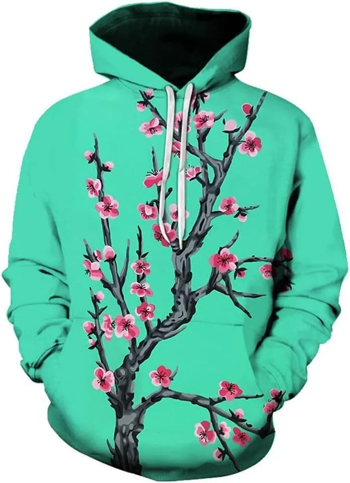 Sweat à Capuche Fleurs De Cerisier Sakura – Design Japonais Vintage, Graphique Anime Rétro, Cadeau Culture Japonaise