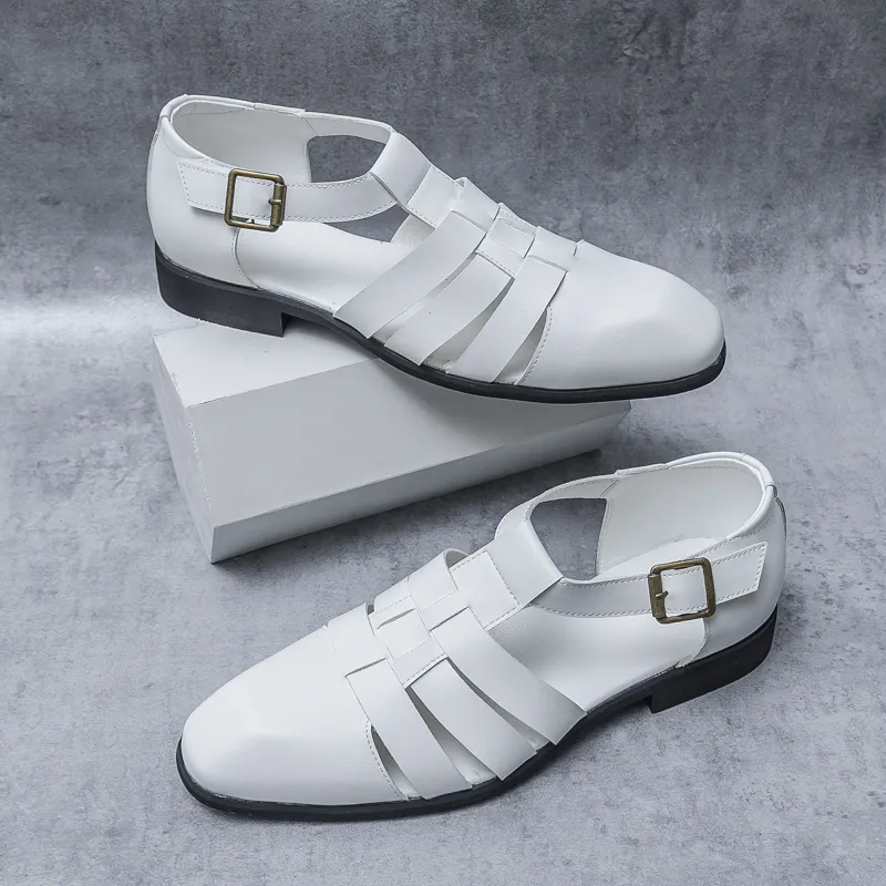 Mens Business Casual Shoes Elegant Leather Sandals: Designer