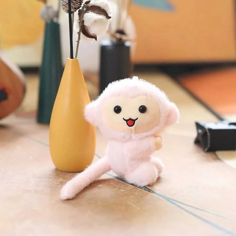 Small Monkey Plush Keychain | Stuffed Animals Bag Pendant | Backpack Charm Cute Monkey Keychain Soft Animal Keychain Car Handbag Keyring For Women 4.7 Inch