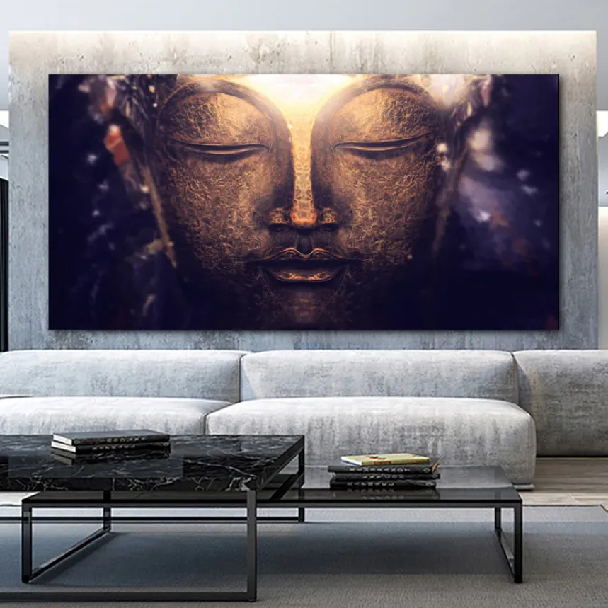 Large Buddha Canvas Myer Wall Art For Modern Living Room Decor ...