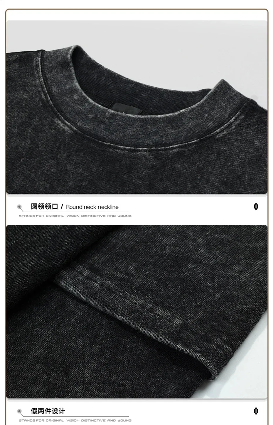Snowflake Washed Vintage T-Shirt for Men, Hip Hop Oversized Long Sleeve ...