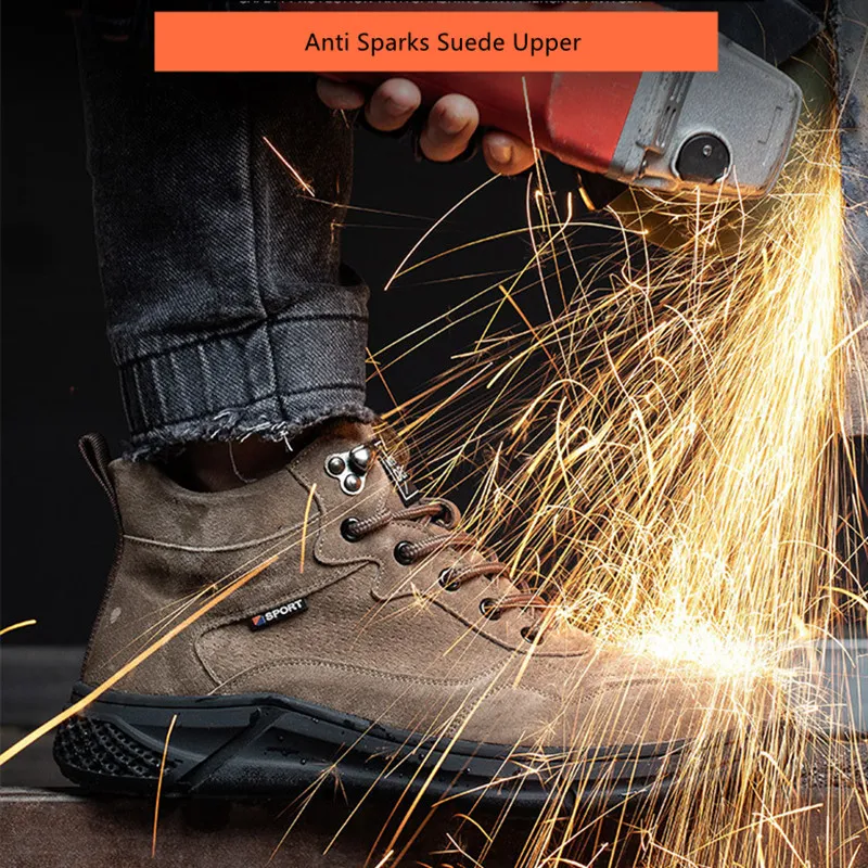 Steel Toe Work Boots For Men & Women - Safety Toe, Kevlar Midsole, Suede Leather, Anti-Slip Rubber Outsole, Welding & Construction - View #6