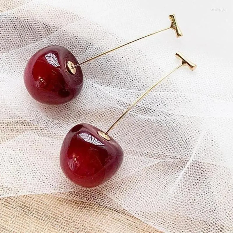 Red cherry earrings discount