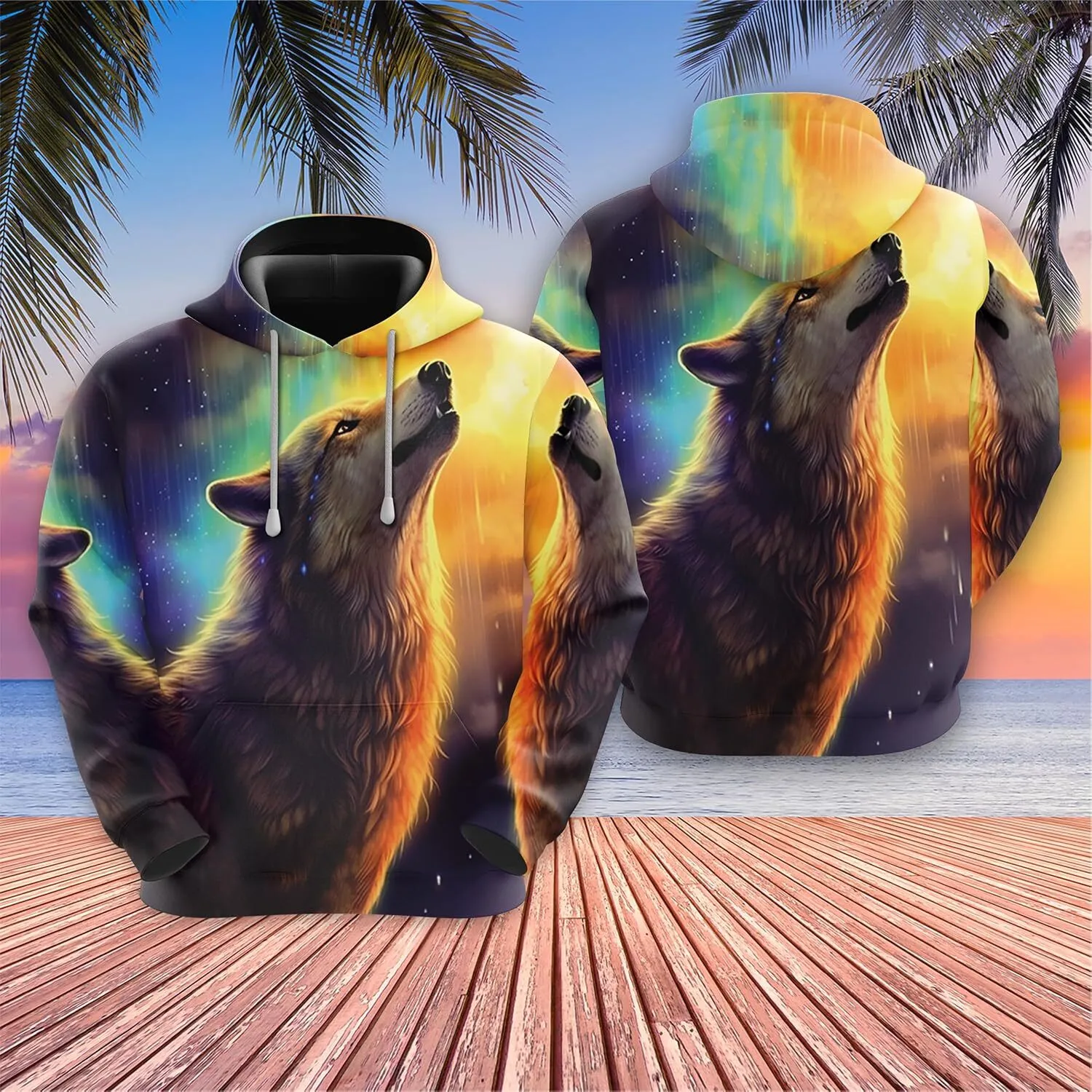 Digital Wolf Print Wolf Hoodie Set With Pockets 37 Graphic Designs For Men And Women From Cloch shopping Vendor 18.13 DHgate.Com