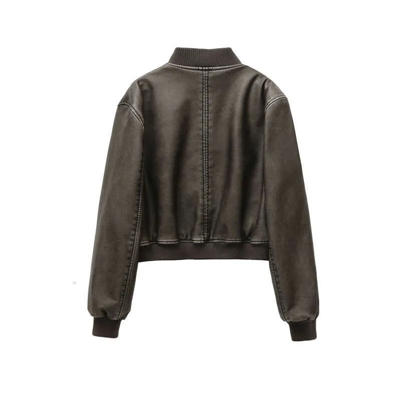 DHgate.com:Womens Washed Leather Vintage Short Coat with DHgate.com:Womens Washed Leather Vintage Short Coat with