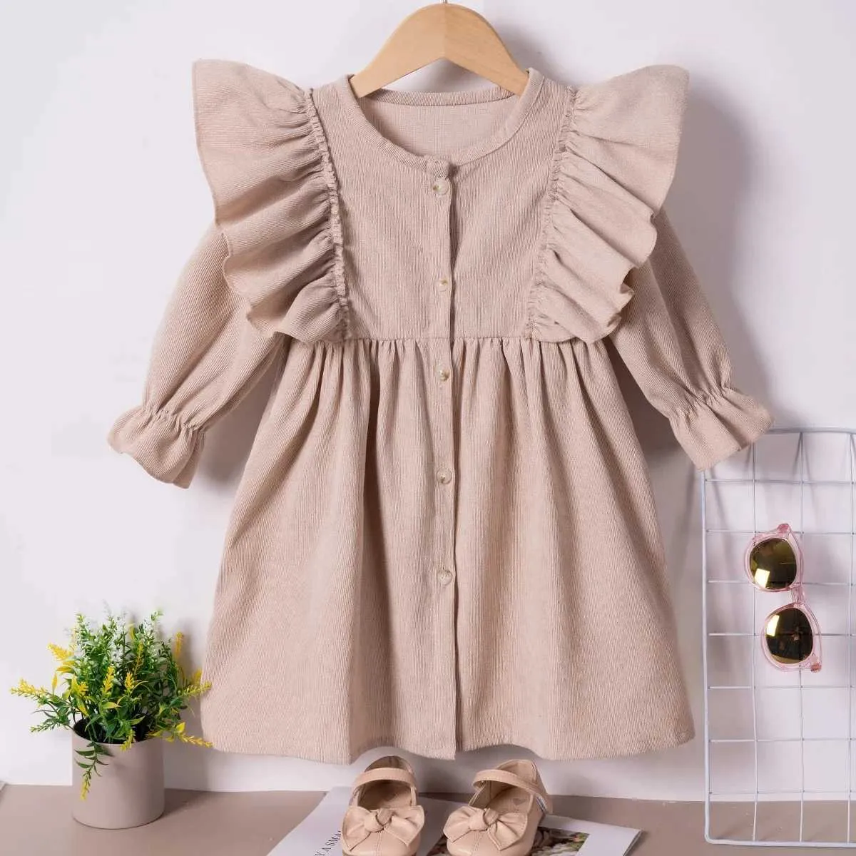 Girls Casual Autumn Dress for Preschool Girls Solid Striped Long Sleeve  Button Design from Dhgate Girls Dresses - price 21.0