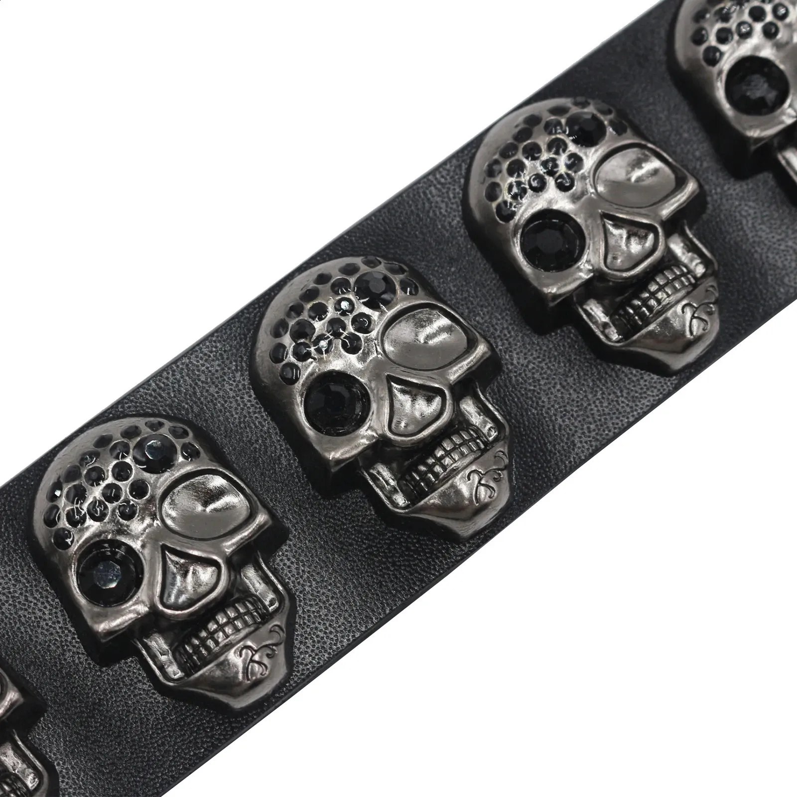 skull ドクロ l belt silver y2k studs skull ドクロ metal belt silver y2k studs - メルカリ