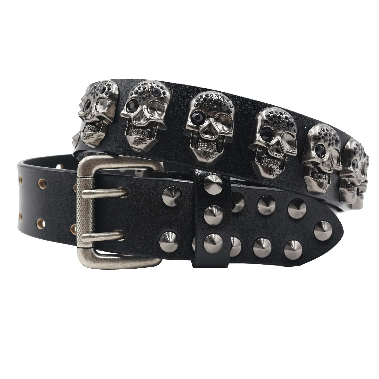 Y2k Mens Punk Rock Studded Leather Belt - Retro Cowboy Cowgirl Belt Y2k Mens Punk Rock Studded Leather Belt - Retro Cowboy Cowgirl Belt