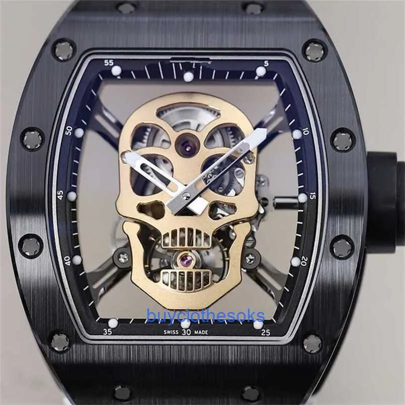 Ceramic Skull Hollow Automatic Mechanical Wrist Watch for Men with ...