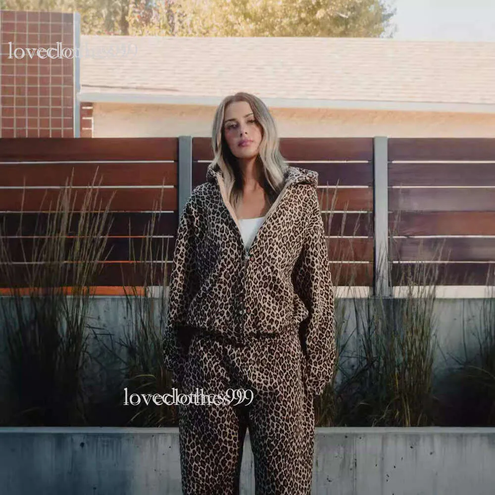 Oversized Leopard Print Zip Up Hoodie - Graphic Cheetah