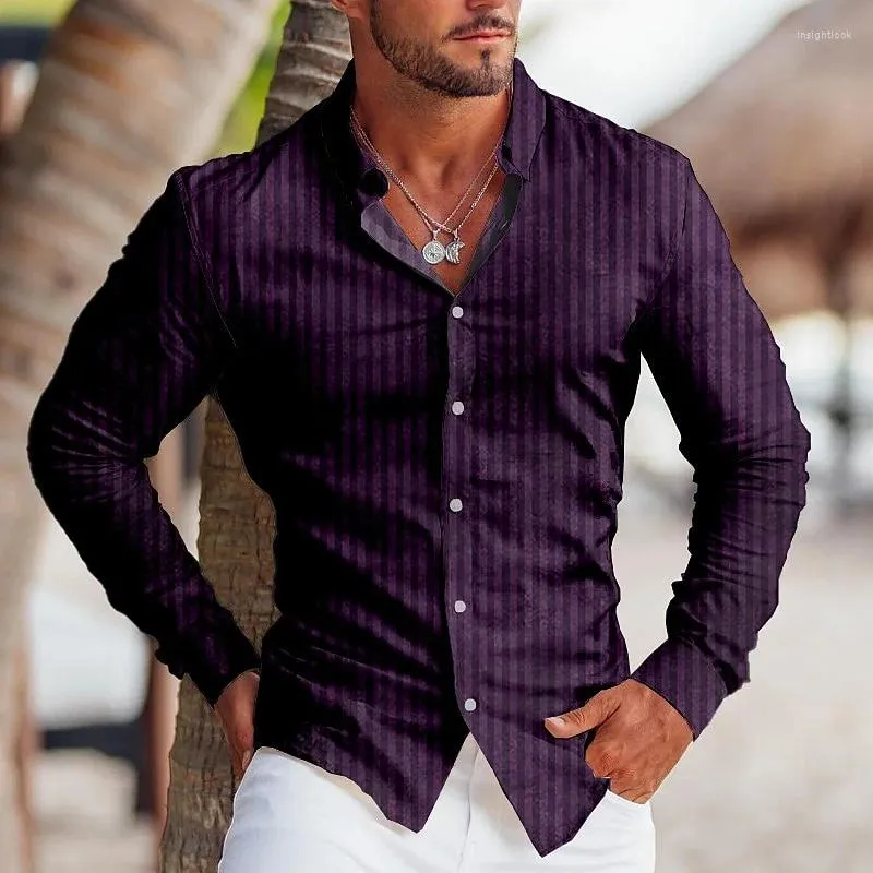 Camisa Trajes Rayados Para Hombres Camisas De Vestir Para Hombre A
