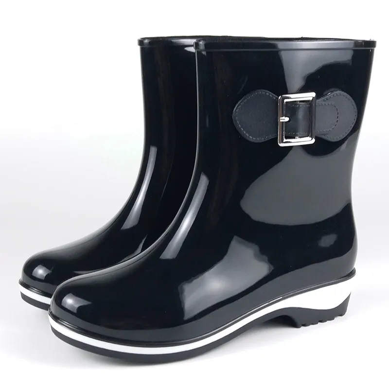 Waterproof Boots Black Wedge Rain Boots Waterproof Boots Wedge