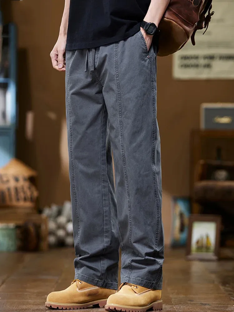 Men's Oversized cargo jeans for men - Green/Kaki Full
