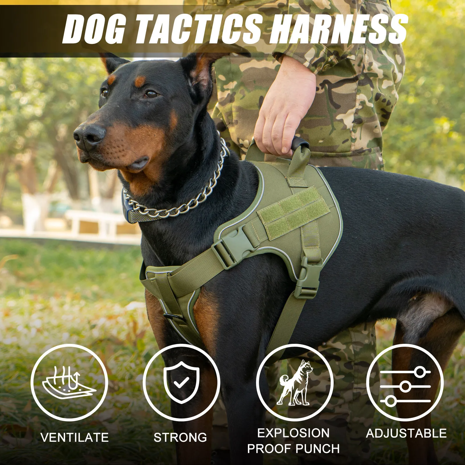 Golden Retriever K9 Tac Vest Tactical Dog Vest For Medium To Large
