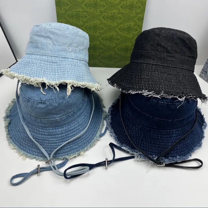 Designer-Hut aus haarigem Denim mit breiter Krempe für Frauen, lässig, trendig, cooler Stil, Urlaub, Strand, passend_voghion.com