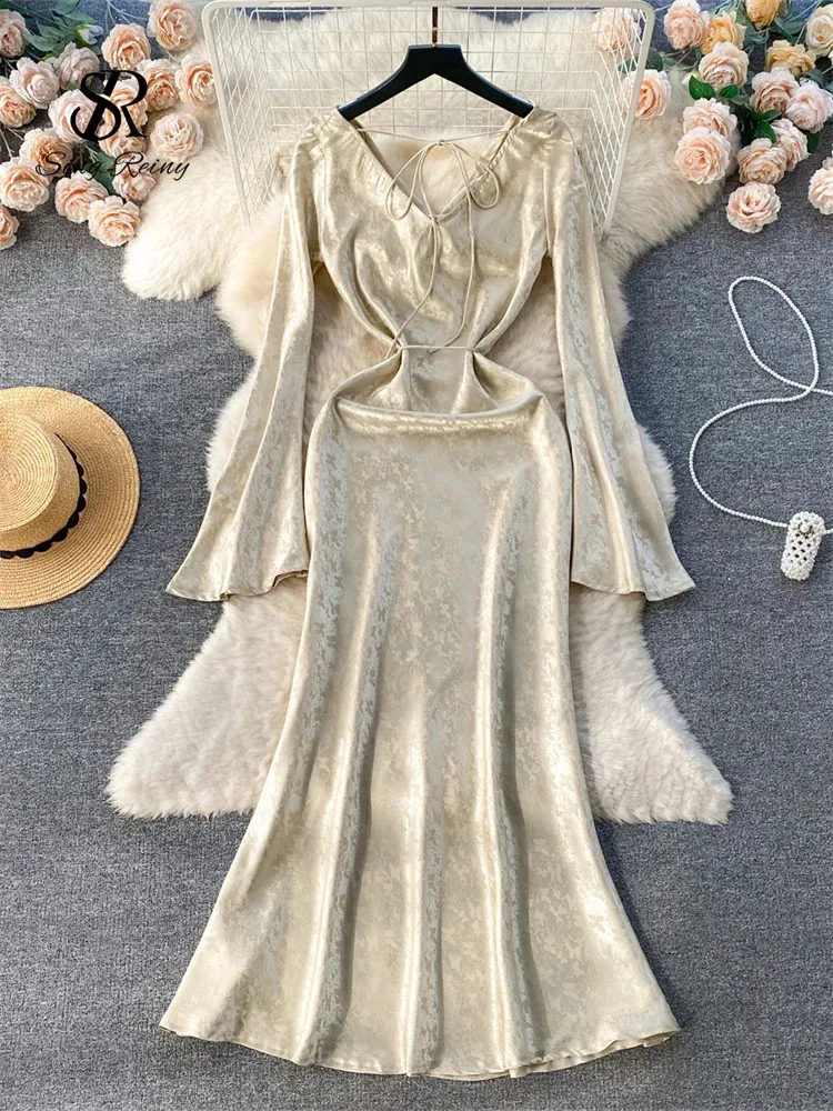 SINGREENY Lace Fishtail Midi Dress Elegant V Neck... From Domainstore,  $21.59 In Bulk | DHgate.Com