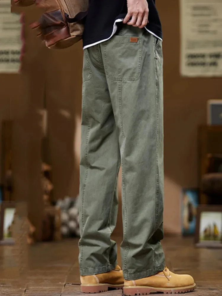 Men's Oversized cargo jeans for men - Green/Kaki Full